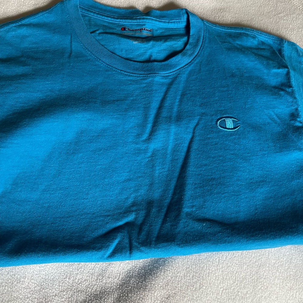 Champion Blue Short Sleeve Tee Vibrant Crew Neck